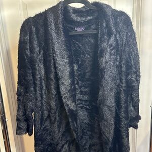 Fuzzy 3/4 Sleeve Cardigan